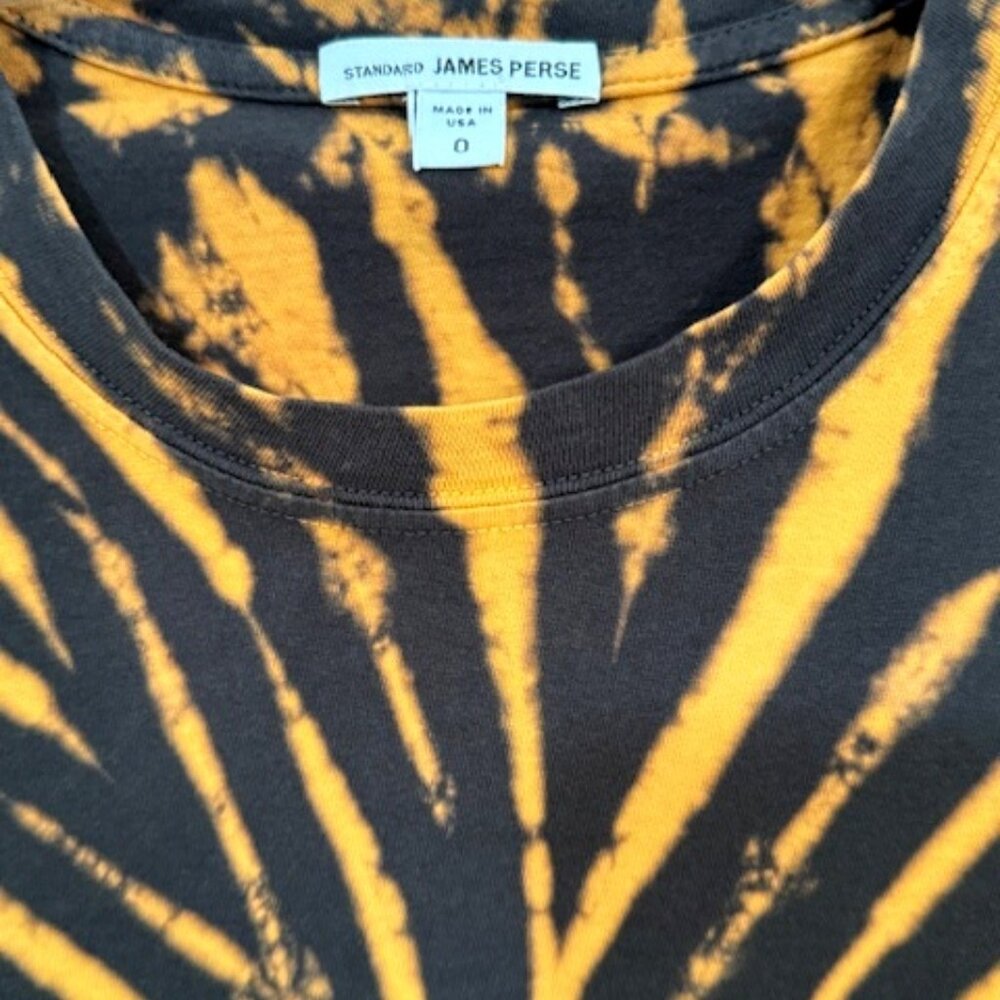 Standard James Perse Vintage Little Boy Tie Dye Tee T-Shirt Black Orange Size 0 - Picture 3 of 4